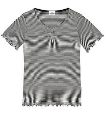 Mads Nørgaard T-shirt - Rib - Stripe Tiki - Sort/Vanilla Ice