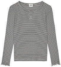 Mads Nørgaard Bluse - Rib - Stripe Tala - Sort/Vanilla Ice