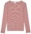Mads Nørgaard Bluse - Rib - Stripe Tala - Winery/Vanilla Ice