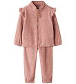 Lil' Atelier Fleecesæt - NmfLaspektra - Misty Rose m. Blomster