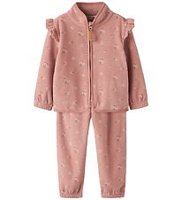 Lil' Atelier Fleecesæt - NmfLaspektra - Misty Rose m. Blomster