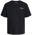Jack & Jones T-shirt - JjNinety - Sort m. Hvid
