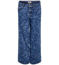 Kids Only Jeans - KogHope - Medium Blue Denim m. Blomster