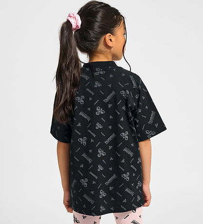 Hummel T-shirt - HmlJR Dance - Black/Ebony m. Logo