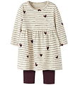 Name it Kjole/Leggings - NbfVandora - Summer Sand/Fig
