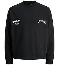 Jack & Jones Sweatshirt - JcoSignal - Sort m. Hvid