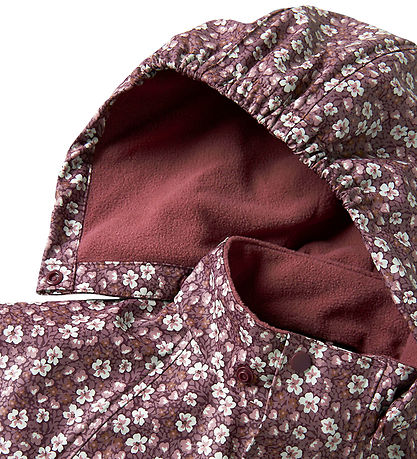Name It Regndragt m. Fleece - NmfDry10 - Fig m. Blomster