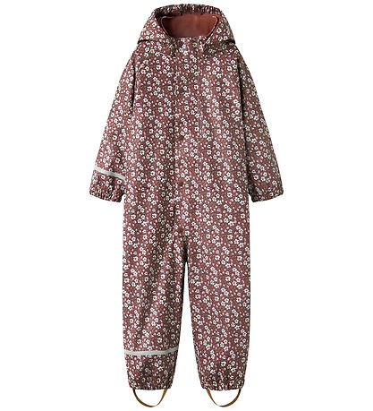 Name It Regndragt m. Fleece - NmfDry10 - Fig m. Blomster