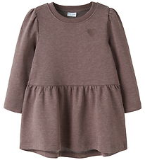 Name It Sweat Dress - NmfVima - Peppercorn/Heart Embroidery