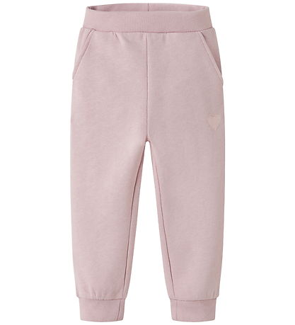 Name It Sweatpants - NmfVima - Burnished Lilac/Heart Embroidery
