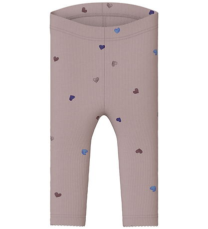 Name It Leggings - Rib - Noos - NbfNutti - Burnished Lilac m. Hj