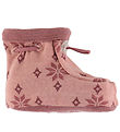 Joha Booties - 2-layer - Wool/Cotton - Rose w. Snowflakes