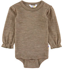 Joha Bodysuit l/s - Wool/Silk - Beige Melange