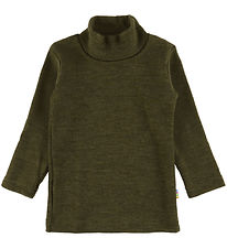 Joha Bluse - Rib - Uld - Mos Grøn