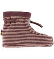 Joha Booties - 2-layer - Wool - Rose w. Stripes