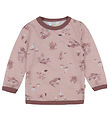 Joha Bluse - Uld/Bambus - Lyserød m. Print