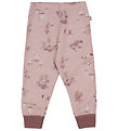 Joha Leggings - Uld/Bambus - Lyserød m. Print