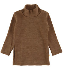 Joha Bluse - Rib - Uld - Varm Brun
