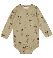 Joha Bodysuit l/s - Wool - Beige w. Rabbits
