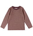 Joha Bluse - Uld - Rose m. Striber