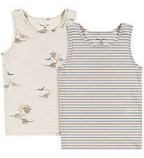 Konges Sløjd Undershirt - 2-Pack - GOTS - Kubi/Stripe Bluie