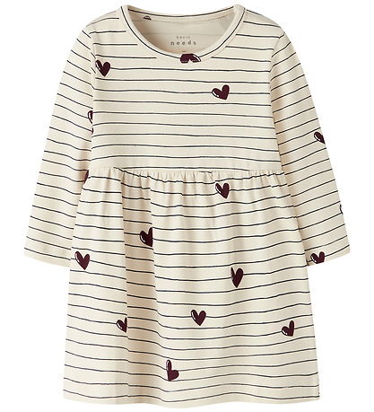 Name It Kjole - NbfVandora - Summer Sand/Stripes And Hearts