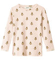 Lil' Atelier Bluse - Rib - NmfLavo - Pastel Parchment m. Klovne