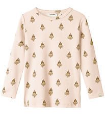Lil' Atelier Bluse - Rib - NmfLavo - Pastel Parchment m. Klovne