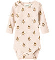 Lil' Atelier Bodysuit l/s - Rib - NbfLavo - Pastel Parchment w. 