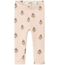Lil' Atelier Leggings - Rib - NbfLavo - Pastel Parchment m. Klov