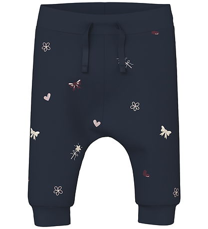 Name It Bukser - NbfVandora - Navy Blazer/Flowers And Hearts