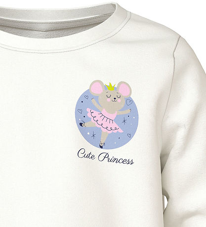 Name It Bluse - NmfViolet - Cloud Dancer/Cute Princess