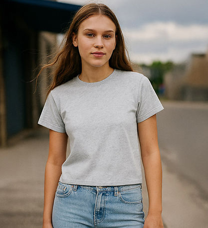 Hound T-shirt - HdEmma - Baby Tee - Lysegråmeleret