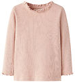 Lil Atelier Bluse - Rib - NmfNora - Cameo Rose m. Hulmønster