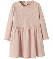 Lil Atelier Kjole - NmfNora - Rib - Cameo Rose m. Hulmønster