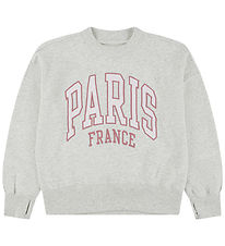 Abercrombie & Fitch Sweatshirt - Lysegråmeleret m. Rosa