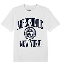 Abercrombie & Fitch T-shirt - Bright White m. Navy