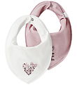 Name It Drool bib - 2-Pack - NbfYvette - White/Pink w. Print