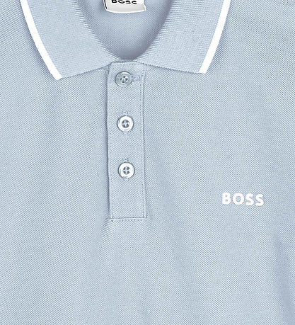 BOSS Polo - Lyseblå m. Hvid