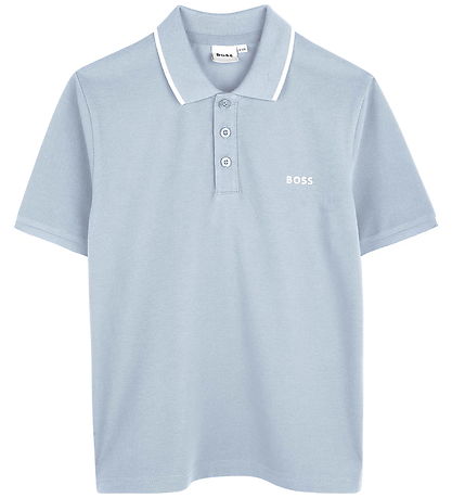 BOSS Polo - Lyseblå m. Hvid