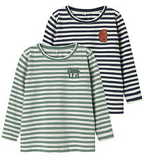 Name It Bluser - NmmNitu - 2-pak - Mood Indigo/W. GREEN BAY
