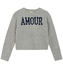 Creamie Bluse - Strik - Light Grey Melange