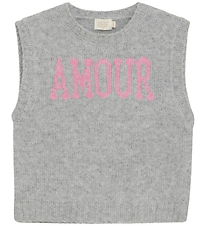 Creamie Vest - Strik - Slipover - Light Grey Melange