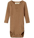 Lil' Atelier Bodysuit l/s - Wool - NbnNoel - Slim - Tigers Eye