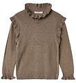 Fliink Blouse - Knitted - Fame - Pine Bark w. Pointelle