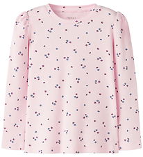 Name It Bluse - Rib - NmfNelia - Cradle Pink m. Blomster