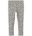 Name It Leggings - Rib - NmfNelia - Parchment w. Flowers
