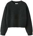 Name It Bluse - Strik - NkfHolly - Boxy - Mørkegråmeleret