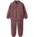Name It Termotøj m. Fleece - PU - NmfMud - Rose Brown