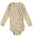 Joha Wrap Bodysuit l/s - Wool - Beige w. Stars